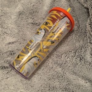 Starbucks yellow zebra cold cup plastic 20 oz